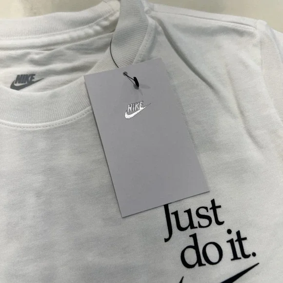 Nike Kids Just Do It‎ T-shirt White Size Medium Back Print Nike Exclusive Promo - Picture 5 of 9
